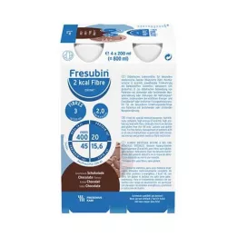 FRESUBIN 2 kcal Fiber DRINK Μπουκάλι κατανάλωσης σοκολάτας, 4X200 ml