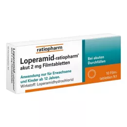 LOPERAMID-ratiopharm akut 2 mg επικαλυμμένα με λεπτό υμένιο δισκία, 10 τεμ