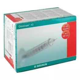 OMNICAN Σύριγγα ινσουλίνης 1 ml U40 με κάνουλα 0,30x8 mm μονή, 100X1 τεμ