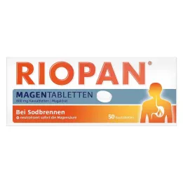 RIOPAN Ταμπλέτες στομάχου Μασώμενα Δισκία, 50 τεμ