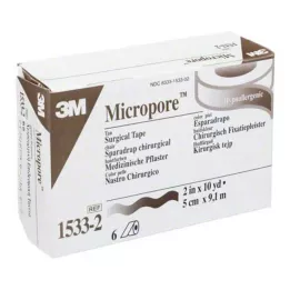 MICROPORE Επίθεμα fleece 5 cm x 9,1 m δέρμα 1533-2, 6 τεμάχια