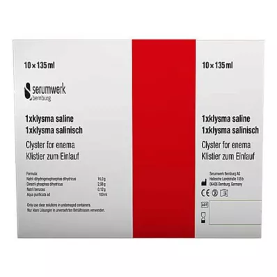 KLYSMA 1x φυσιολογικό ορό, 10Χ135 ml