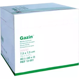 GAZIN Γάζα κομ.7,5x7,5 cm αποστειρωμένη 12 στρώσεις, 40X2 τεμ