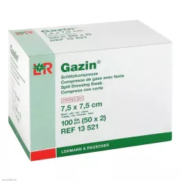 GAZIN Κομπρέσες με σχισμή 7,5x7,5 εκ. αποστειρωμένη 8 στρώσεις, 50Χ2 τεμ