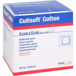 CUTISOFT Κομπρέσα Βαμβακερή 5x5 cm αποστειρωμένη, 25X2 τεμ