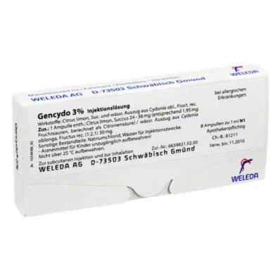 GENCYDO 3% ενέσιμο διάλυμα, 8 τεμ