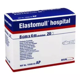 ELASTOMULL νοσοκομείο 8 cmx4 m ελαστικό στήριγμα στερέωσης λευκό, 20 τεμ