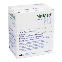 VLIESKOMPRESSEN 5x5 cm αποστειρωμένο, 25X2 τεμ