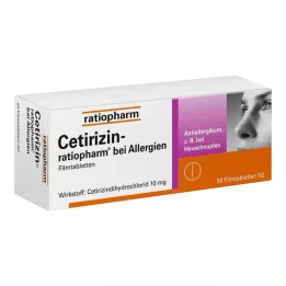CETIRIZIN-ratiopharm για αλλεργίες 10 mg επικαλυμμένα με λεπτό υμένιο δισκία, 50 τεμ