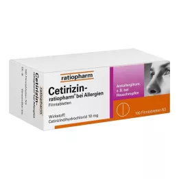 CETIRIZIN-ratiopharm για αλλεργίες 10 mg επικαλυμμένα με λεπτό υμένιο δισκία, 100 τεμ