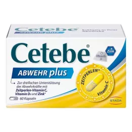 CETEBE ABWEHR συν Βιταμίνη C+Βιταμίνη D3+Ψευδάργυρος Καπάκια, 60 τεμ