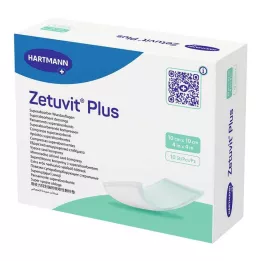 ZETUVIT Plus εξαιρετικά ισχυρή απορροφητική κομπρέσα αποστειρωμένη 10x10 cm, 10 τεμ