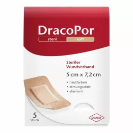 DRACOPOR Επίδεσμος τραυμάτων 5x7,2 cm αποστειρωμένος στο χρώμα του δέρματος, 5 τεμ