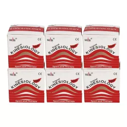 NASARA Ταινία Kinesio 5 cmx5 m κόκκινη, 6 τεμ