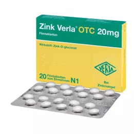 ZINK VERLA OTC 20 mg επικαλυμμένα με λεπτό υμένιο δισκία, 20 τεμ