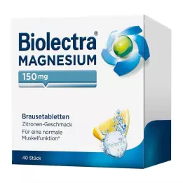 BIOLECTRA Μαγνήσιο 150 mg αναβράζοντα δισκία λεμονιού, 40 τμχ