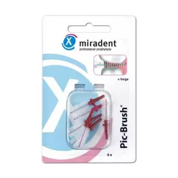 MIRADENT Ανταλλακτικό πινέλο Interd.Pic-Brush x-large μπορντό, 6 τεμάχια