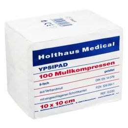MULLKOMPRESSEN Ypsipad 10x10 cm μη αποστειρωμένο 8άρι, 100 τμχ