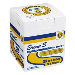 Κομπρέσα αποστειρωμένη γάζα Erena 5x5cm, 25x2 τεμάχια