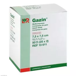 GAZIN Γάζα 7,5x7,5 εκ. αποστειρωμένη 8 στρώσεις, 25Χ2 τεμ