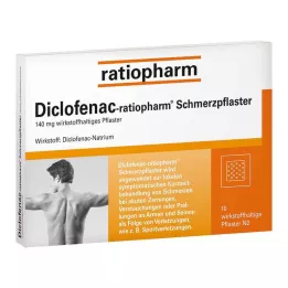 DICLOFENAC-επιθέματα πόνου ratiopharm, 10 τεμ