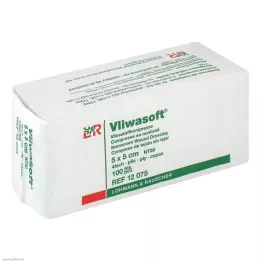 VLIWASOFT Μη υφασμένες κομπρέσες 5x5 εκ. μη αποστειρωμένες 4λ., 100 τμχ