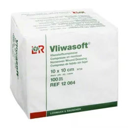 VLIWASOFT Μη υφασμένες κομπρέσες 10x10 cm μη αποστειρωμένες 4λ., 100 τεμ