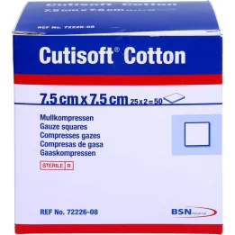 CUTISOFT Βαμβακερό συμπ. 7,5x7,5 εκ. 12πλάσιο, 25Χ2 τεμ