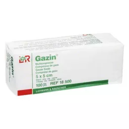GAZIN Γάζα 5x5 εκ. μη αποστειρωμένη 8πλάσια λειτουργία, 100 τεμ