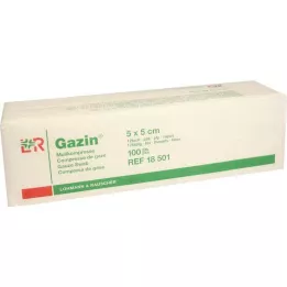 GAZIN Γάζα 5x5 εκ. μη αποστειρωμένη 12πλάσια λειτουργία, 100 τεμ