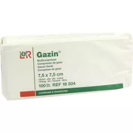 GAZIN Γάζα 7,5x7,5 cm μη αποστειρωμένη 12πλάσια λειτουργία, 100 τεμ