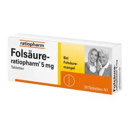 FOLSÄURE-RATIOPHARM δισκία 5 mg, 20 τεμ