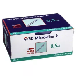 BD MICRO-FINE+ σύριγγα ινσουλίνης 0,5 ml U100 12,7 mm, 100X0,5 ml