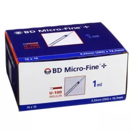 BD MICRO-FINE+ Σύριγγα ινσουλίνης 1 ml U100 12,7 mm, 100X1 ml