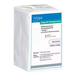 HÖGA-KOMPRESSEN OP 7,5x7,5 cm μη αποστειρωμένο 8πλάσιο, 100 τεμ