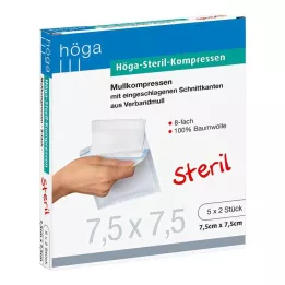 HÖGA-KOMPRESSEN 7,5x7,5 εκ. αποστειρωμένο 8πλάσιο, 5Χ2 τεμ