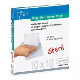 HÖGA-KOMPRESSEN 10x10 cm αποστειρωμένο 8-way, 5X2 τεμ