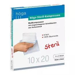 HÖGA-KOMPRESSEN 10x20 cm αποστειρωμένο 8πλάσιο, 5Χ2 τεμ