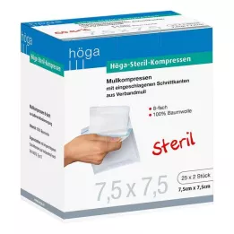 HÖGA-KOMPRESSEN 7,5x7,5 cm αποστειρωμένο 8-way, 25X2 τεμ