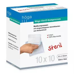 HÖGA-KOMPRESSEN 10x10 cm αποστειρωμένο 8 δρόμων, 25X2 τεμ