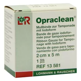OPRACLEAN Επίδεσμος γάζας για ταμπόν με ιωδόμορφο 2 cm x 5 m, 1 τεμάχιο
