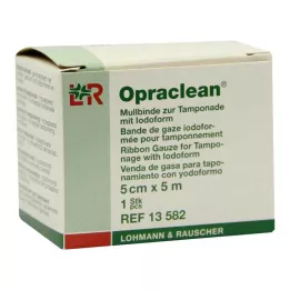 OPRACLEAN Επίδεσμος γάζας για ταμπόν με ιωδόμορφο 5 cm x 5 m, 1 τεμάχιο