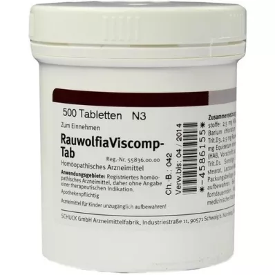 RAUWOLFIAVISCOMP TAB Ταμπλέτες, 500 τεμ