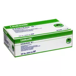 LEUKOSILK 2,5 cmx9,2 m, 12 τεμ