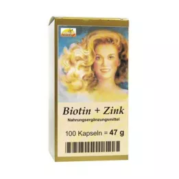 BIOTIN PLUS Κάψουλες μαλλιών ψευδαργύρου, 100 τμχ