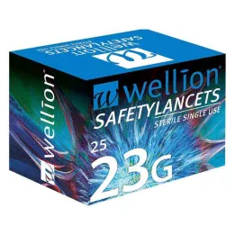 WELLION Safetylancets 23 G ασφάλεια μιας χρήσης λόγχη, 25 τεμ