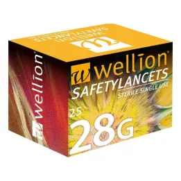 WELLION Safetylancets 28 G Safety βελονάκια μιας χρήσης, 25 τεμ