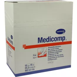 MEDICOMP Fleece κομ.αποστειρωμένο 10x10 cm 4 στρώσεις, 50 τμχ