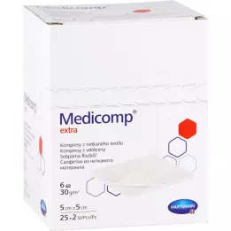 MEDICOMP extra fleece comp.αποστειρωμένο 5x5 cm 6-στρο, 50 τμχ