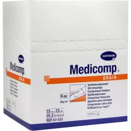 MEDICOMP σχισμή αποστράγγισης συμπ. αποστειρωμένη 7,5x7,5 cm, 50 τεμ